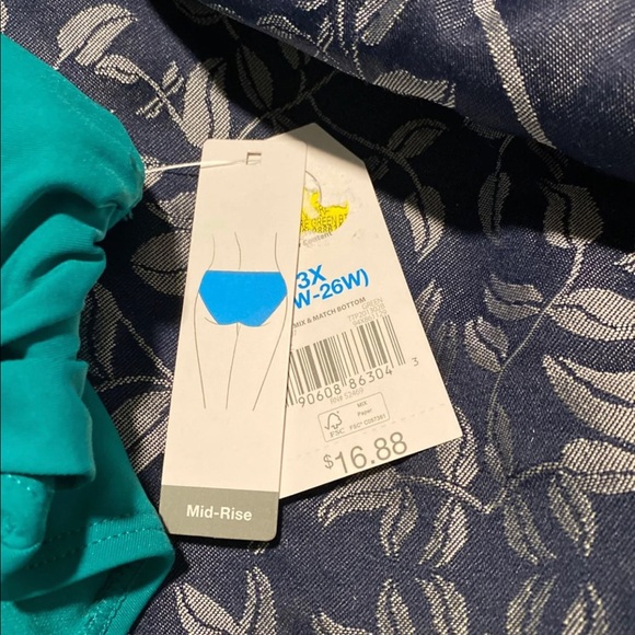 Time and Tru Women's Plus Size V-Wire Green Ocean - Picture 5 of 5